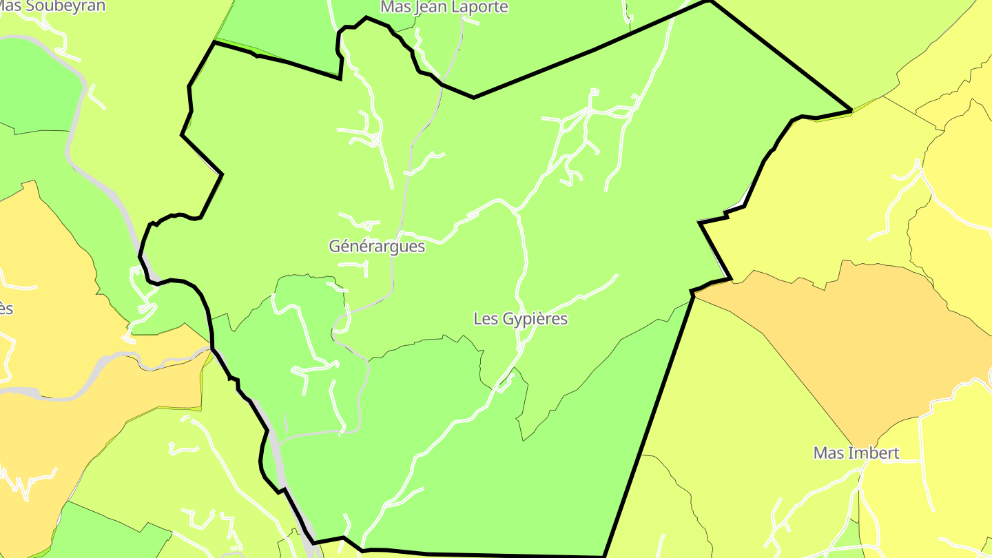 Carte des prix de l'immobilier Générargues