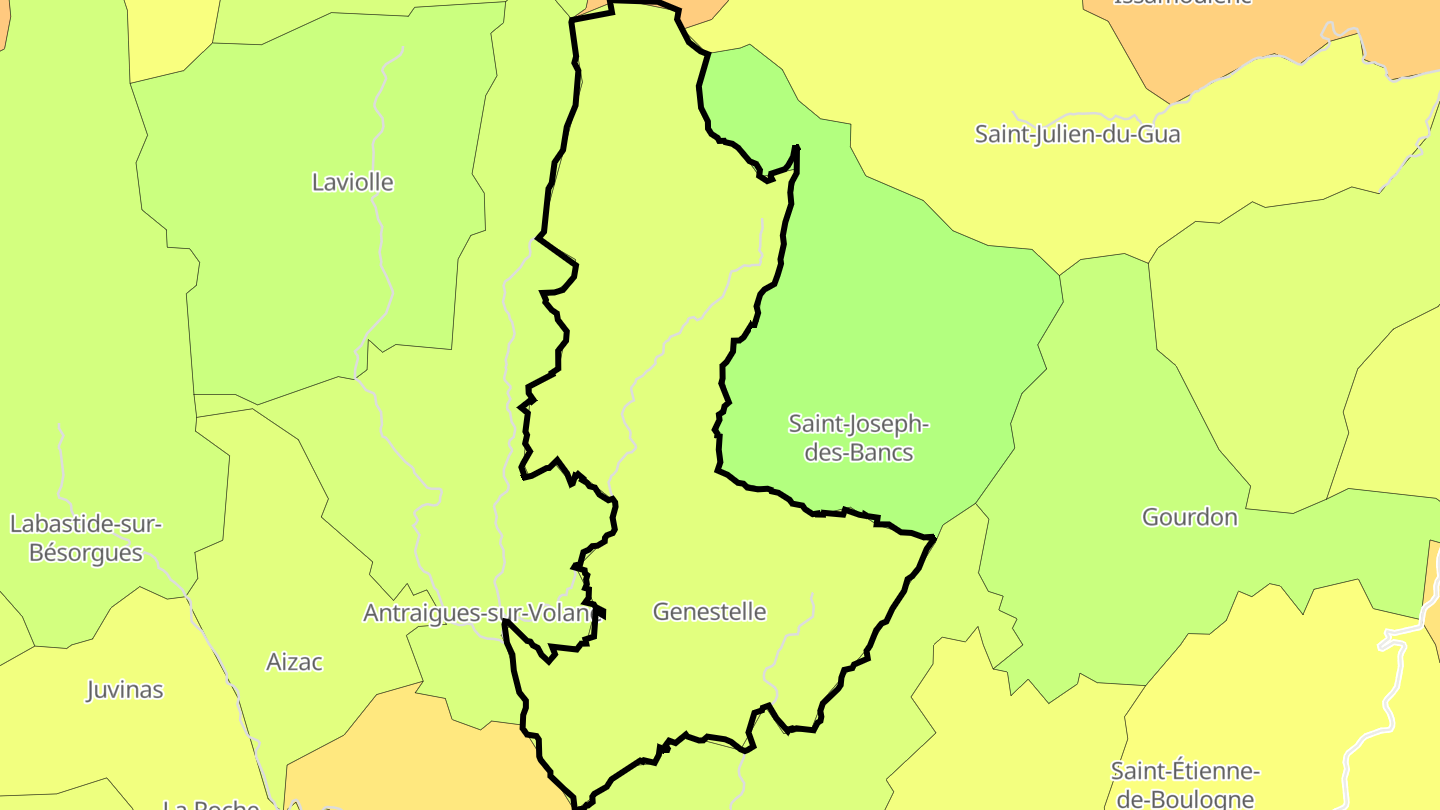 Carte des prix de l'immobilier Genestelle