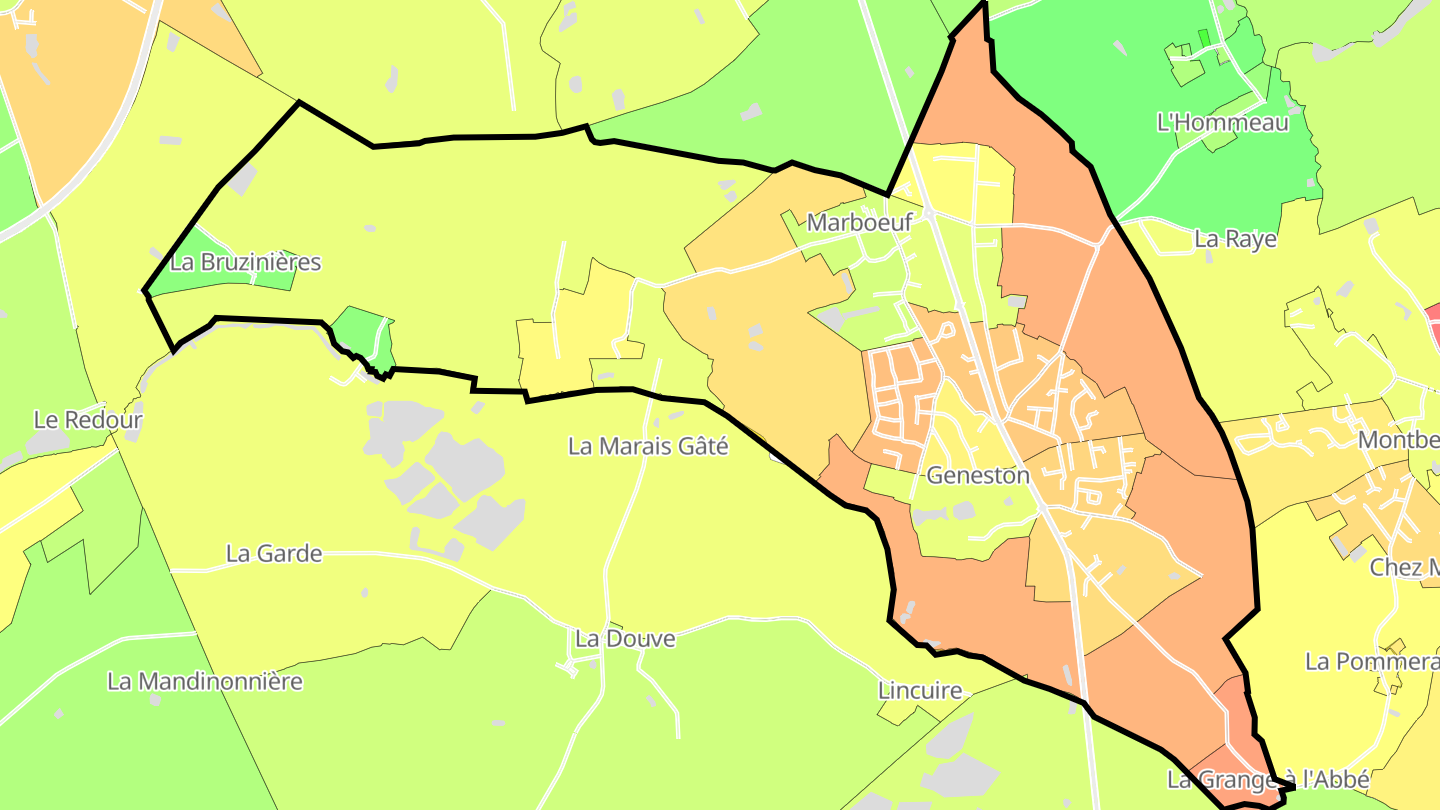 Carte des prix de l'immobilier Geneston