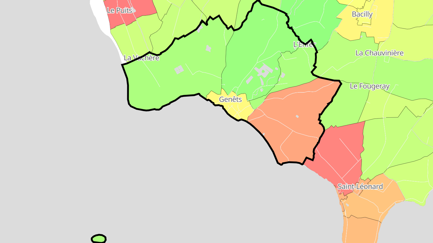Carte des prix de l'immobilier Genêts