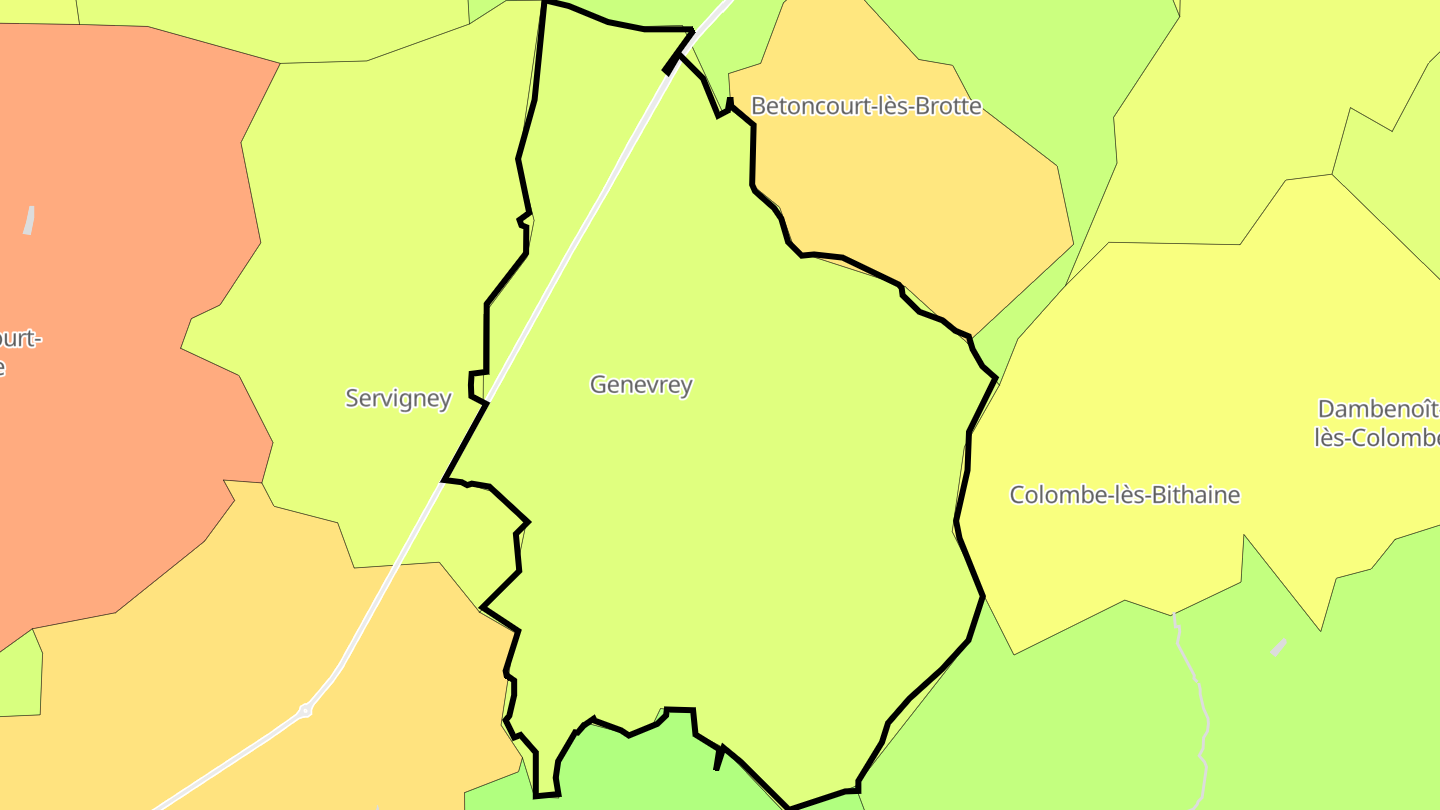 Carte des prix de l'immobilier Genevrey