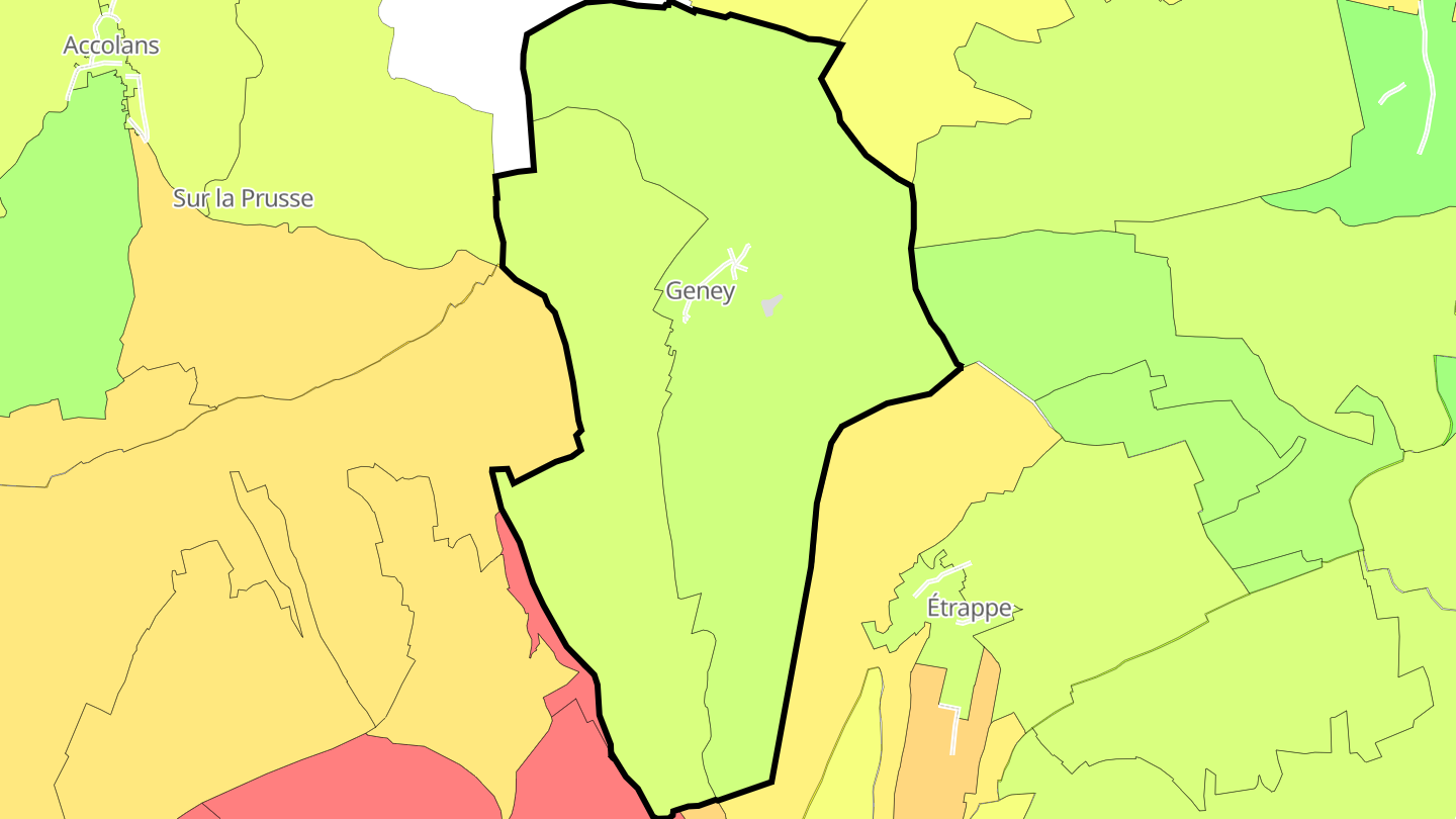 Carte des prix de l'immobilier Geney