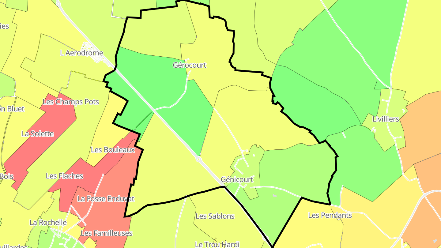 Carte des prix de l'immobilier Génicourt