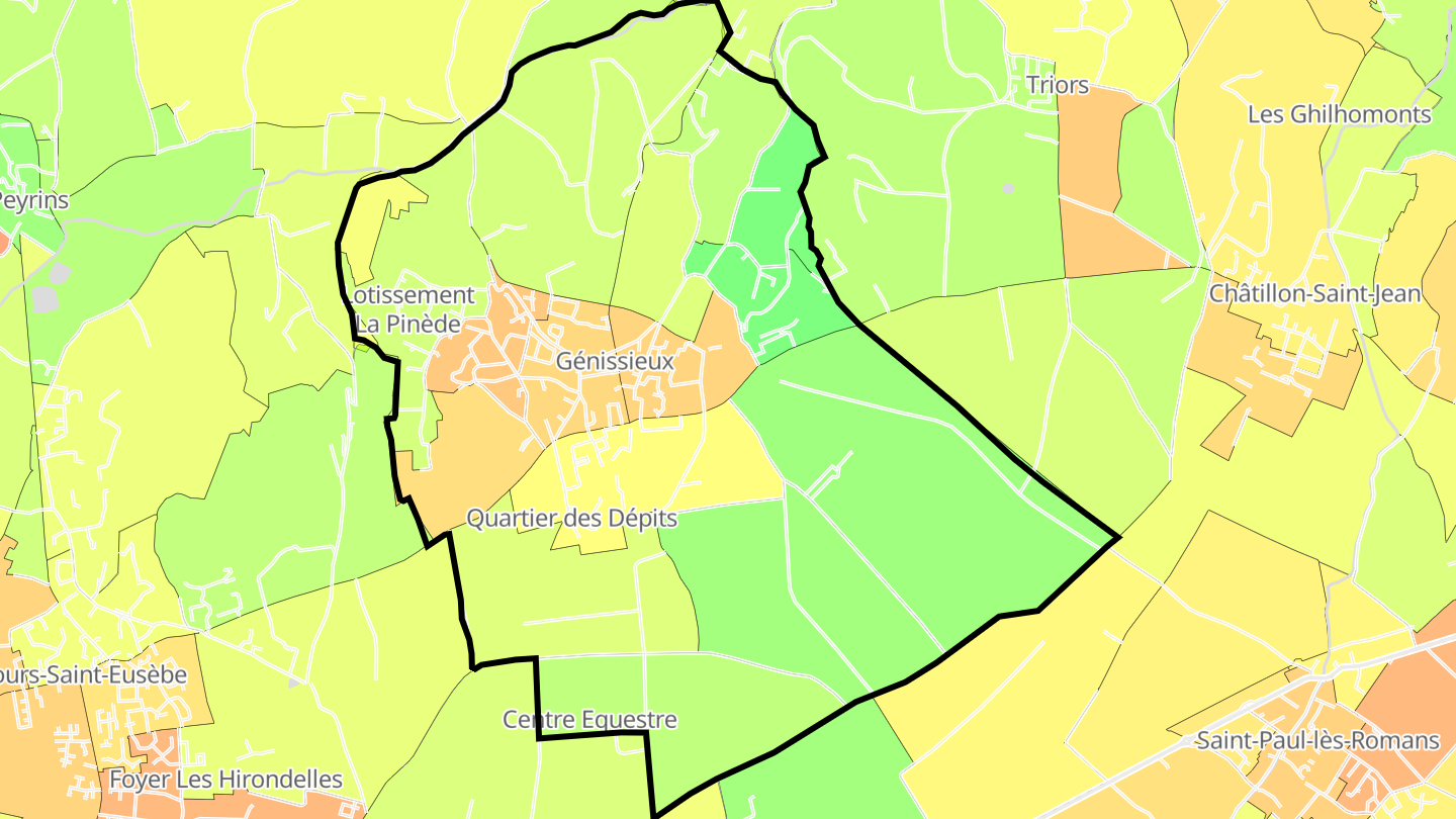 Carte des prix de l'immobilier Génissieux