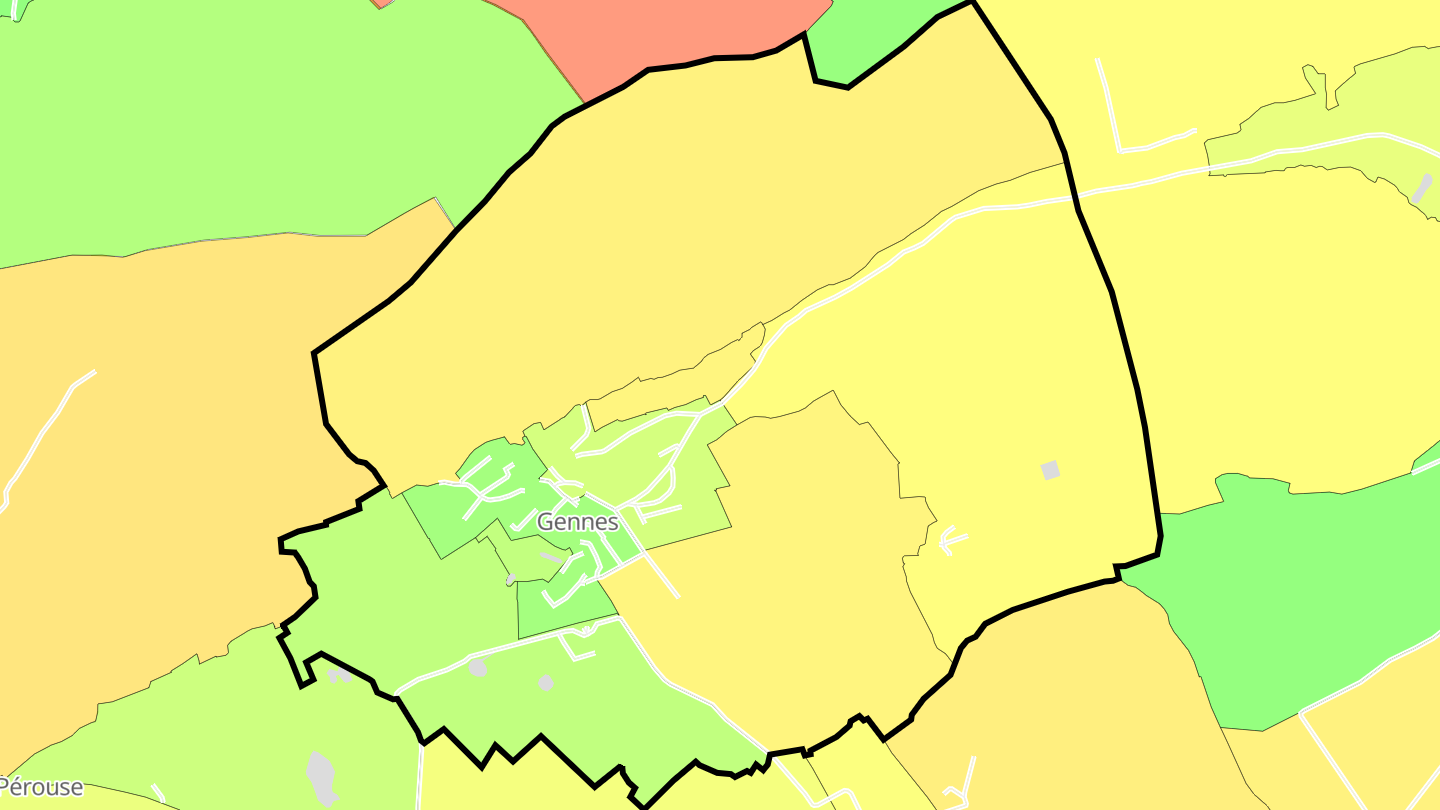 Carte des prix de l'immobilier Gennes