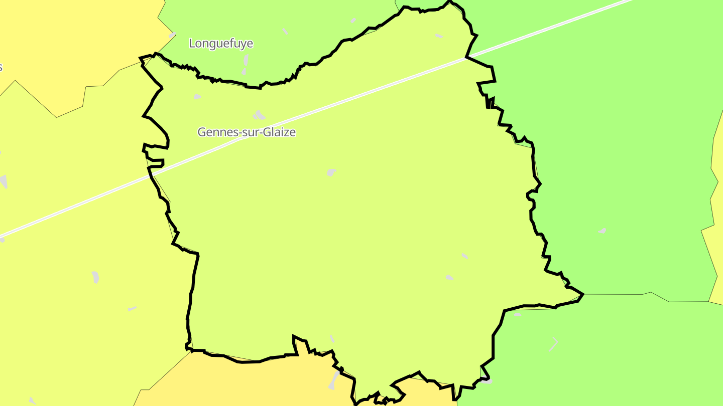 Carte des prix de l'immobilier Gennes-sur-Glaize