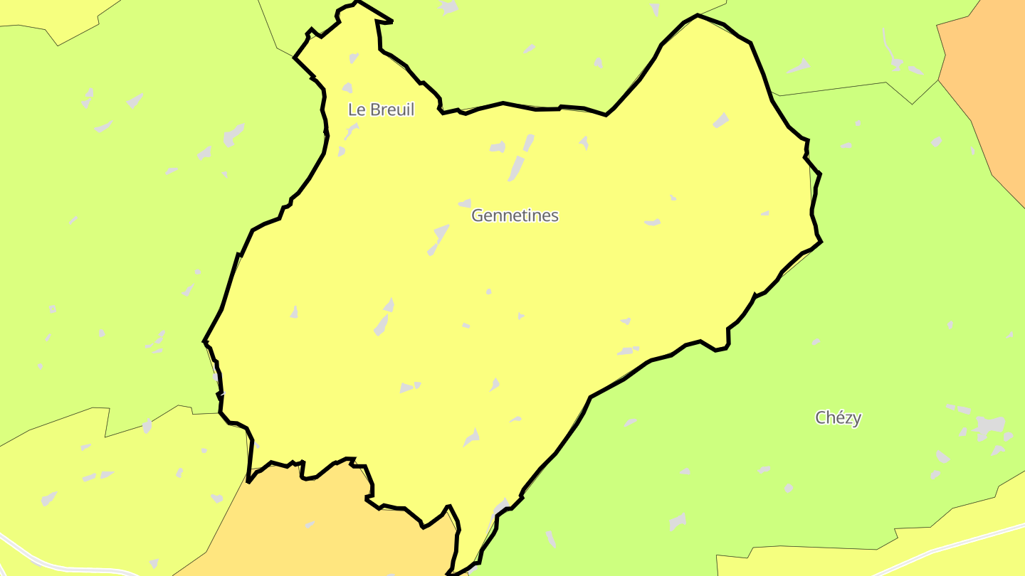 Carte des prix de l'immobilier Gennetines