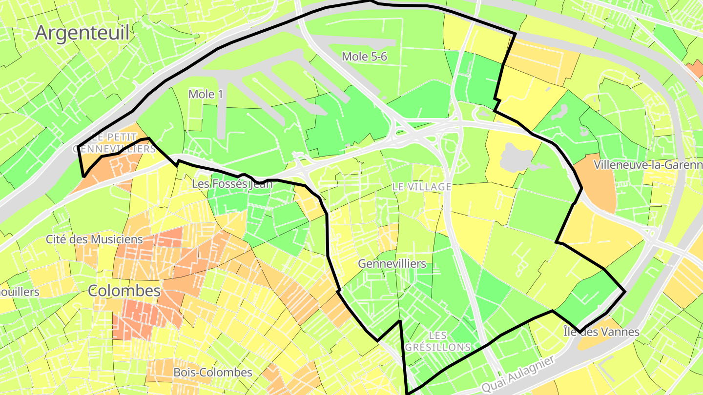 Carte des prix de l'immobilier Gennevilliers