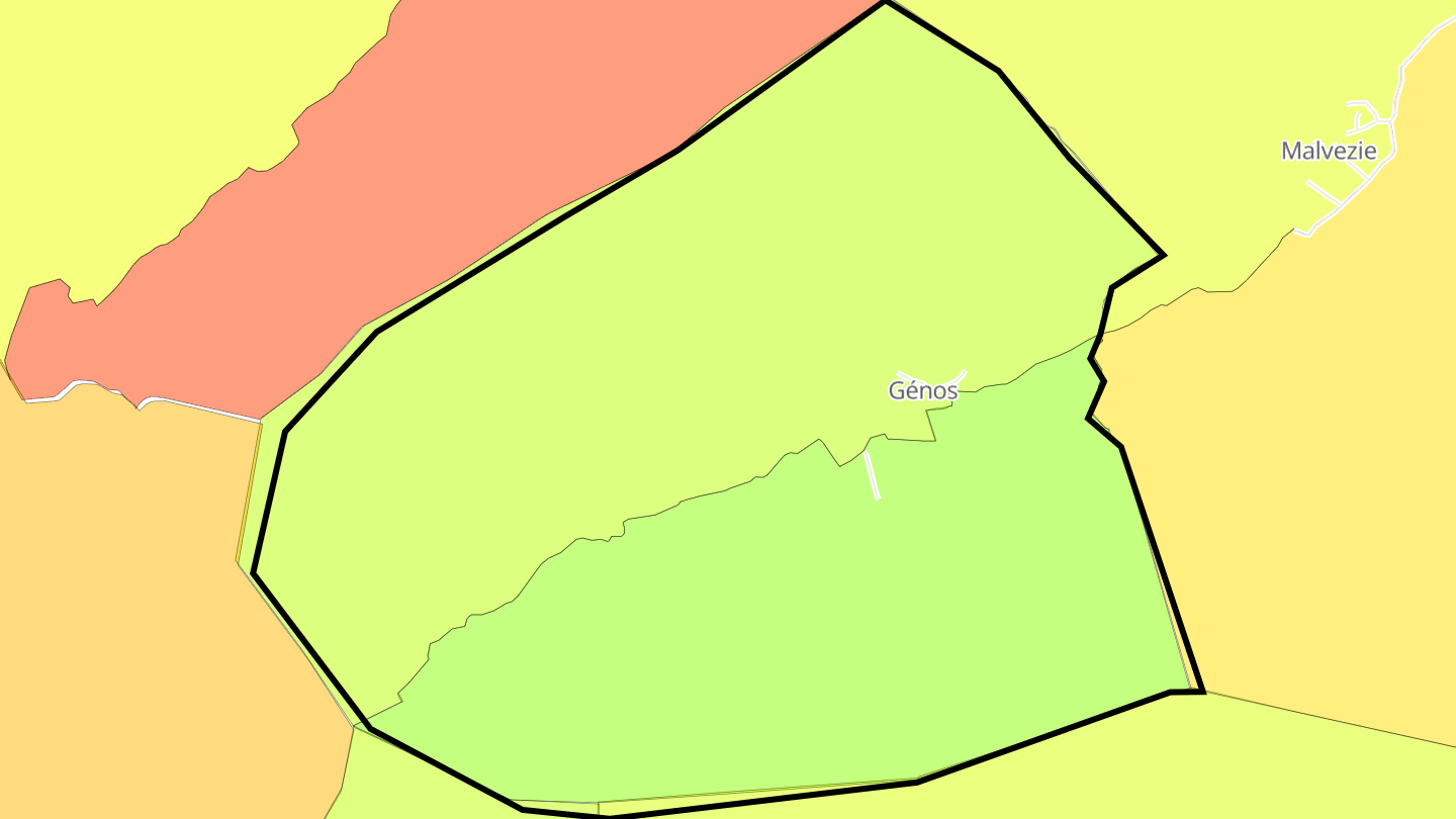Carte des prix de l'immobilier Génos