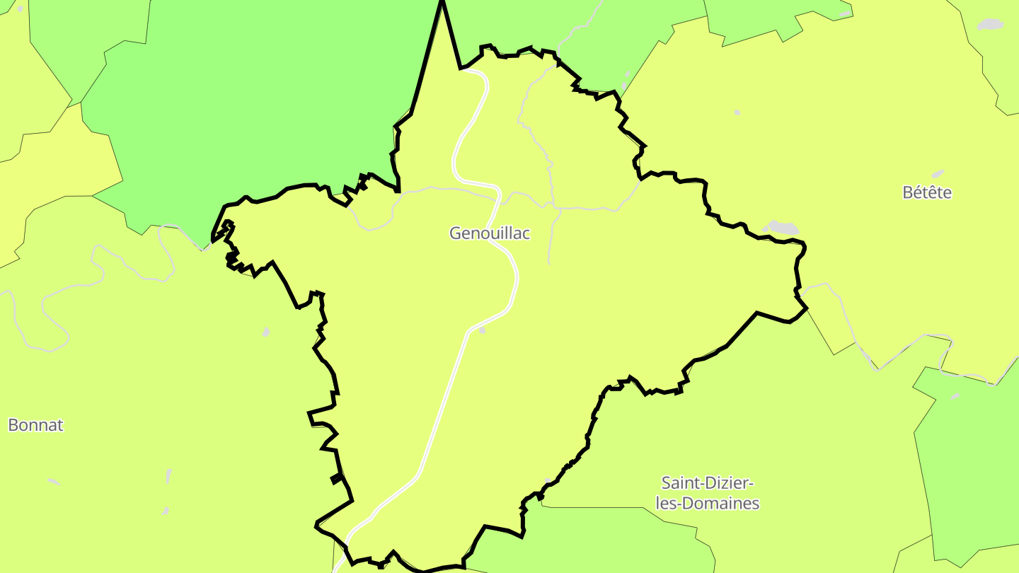 Carte des prix de l'immobilier Genouillac