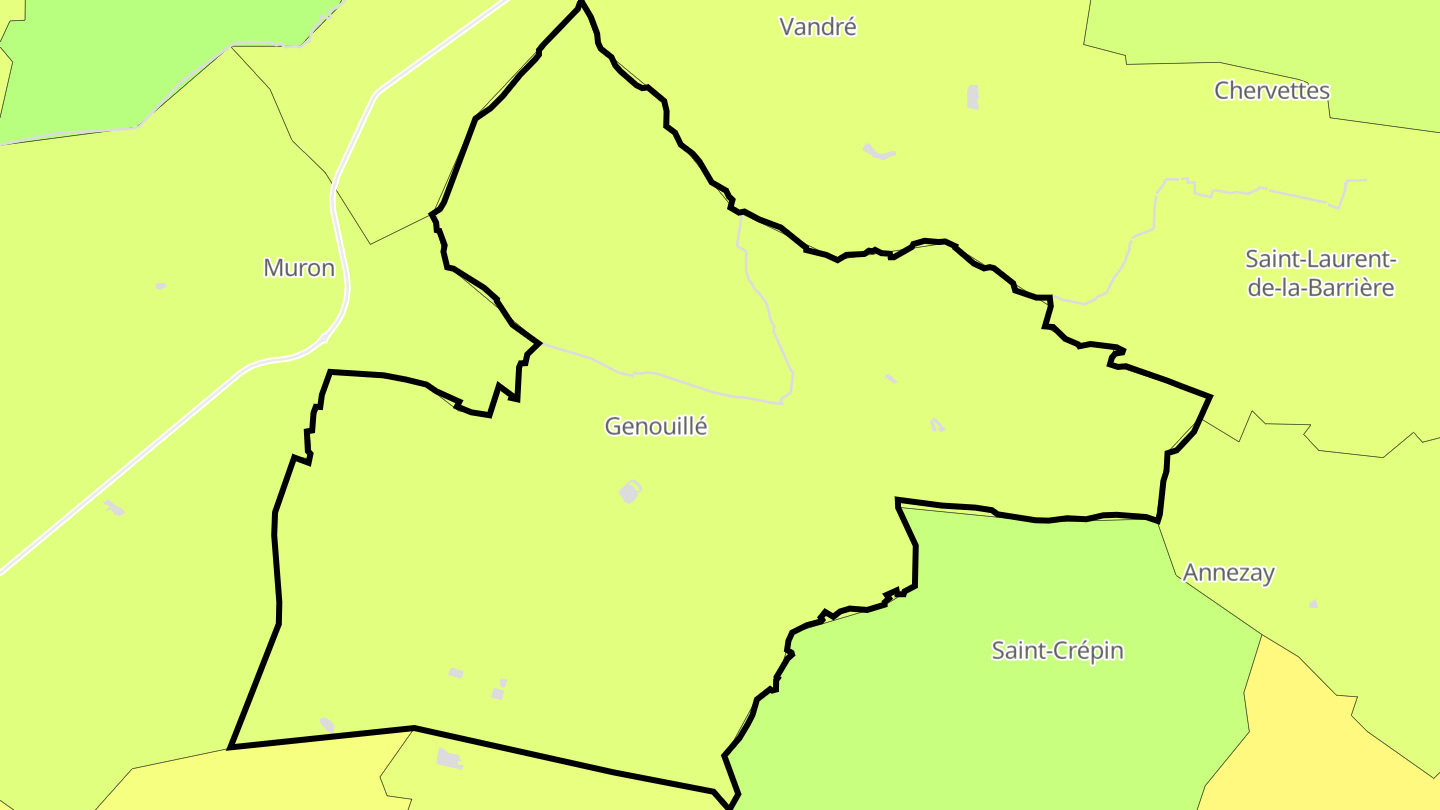 Carte des prix de l'immobilier Genouillé