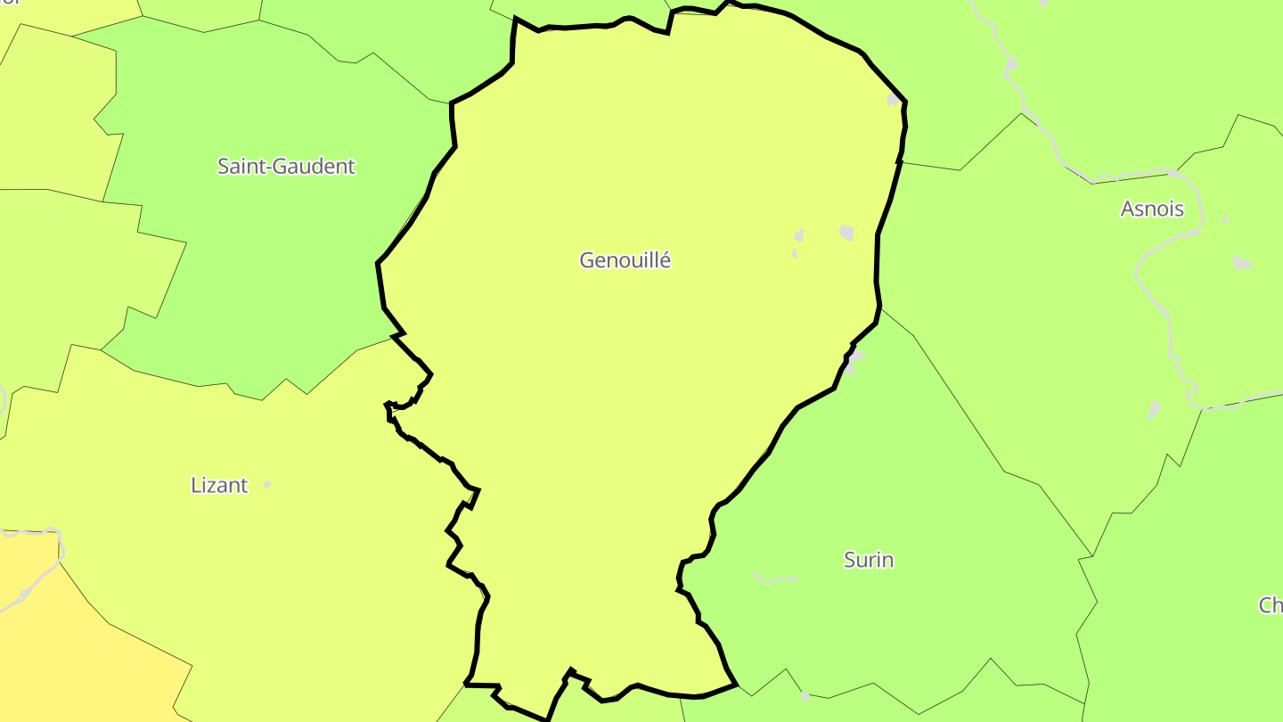 Carte des prix de l'immobilier Genouillé