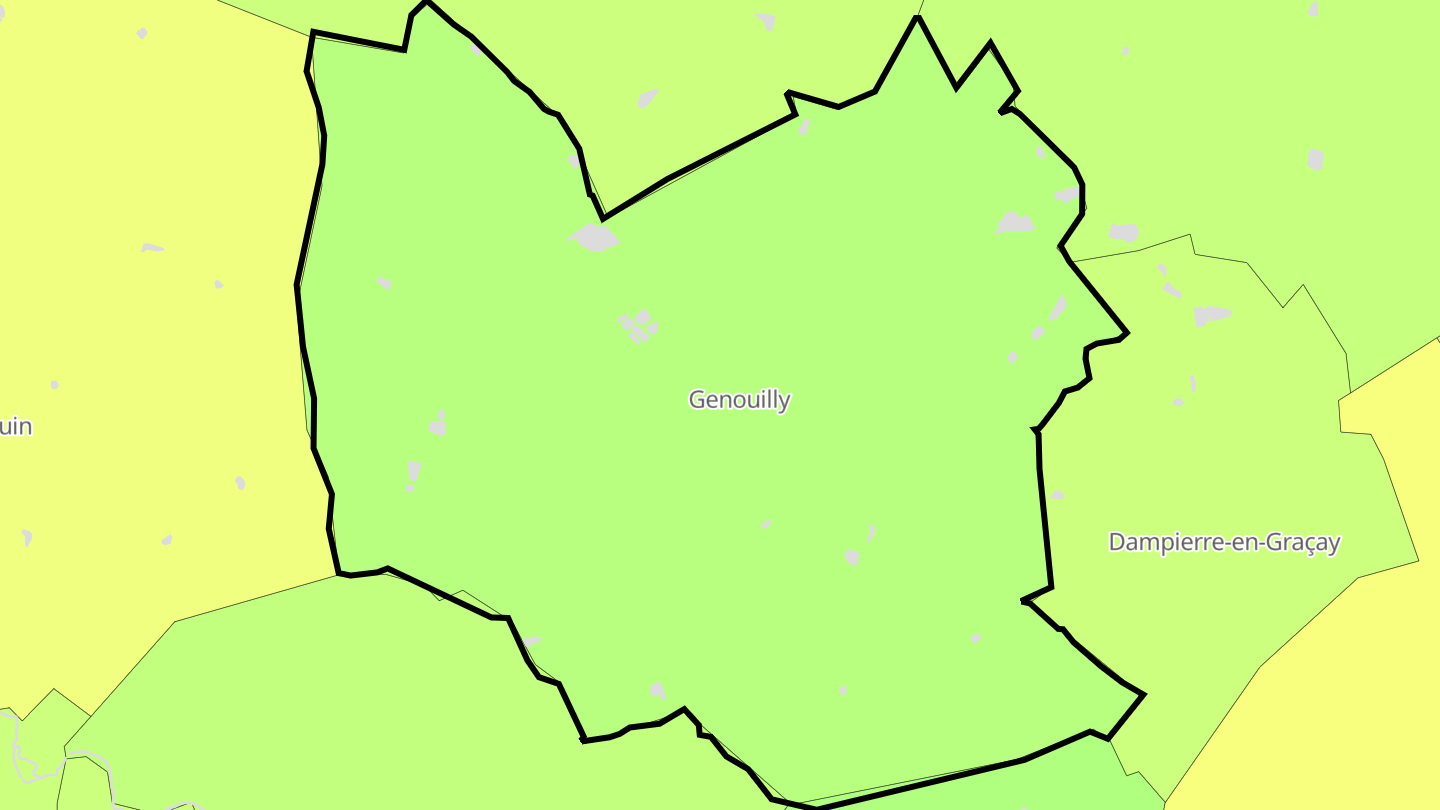 Carte des prix de l'immobilier Genouilly