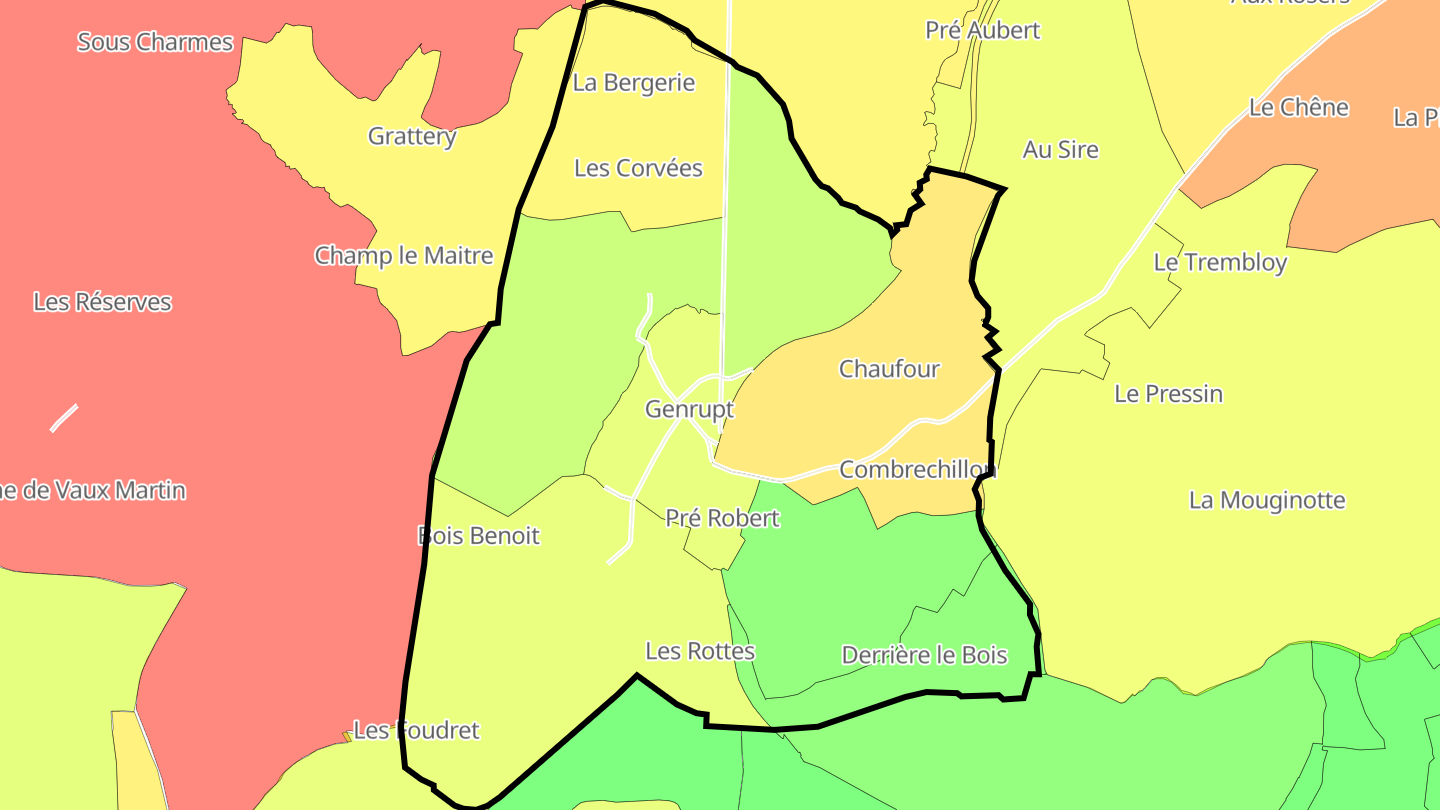 Carte des prix de l'immobilier Genrupt