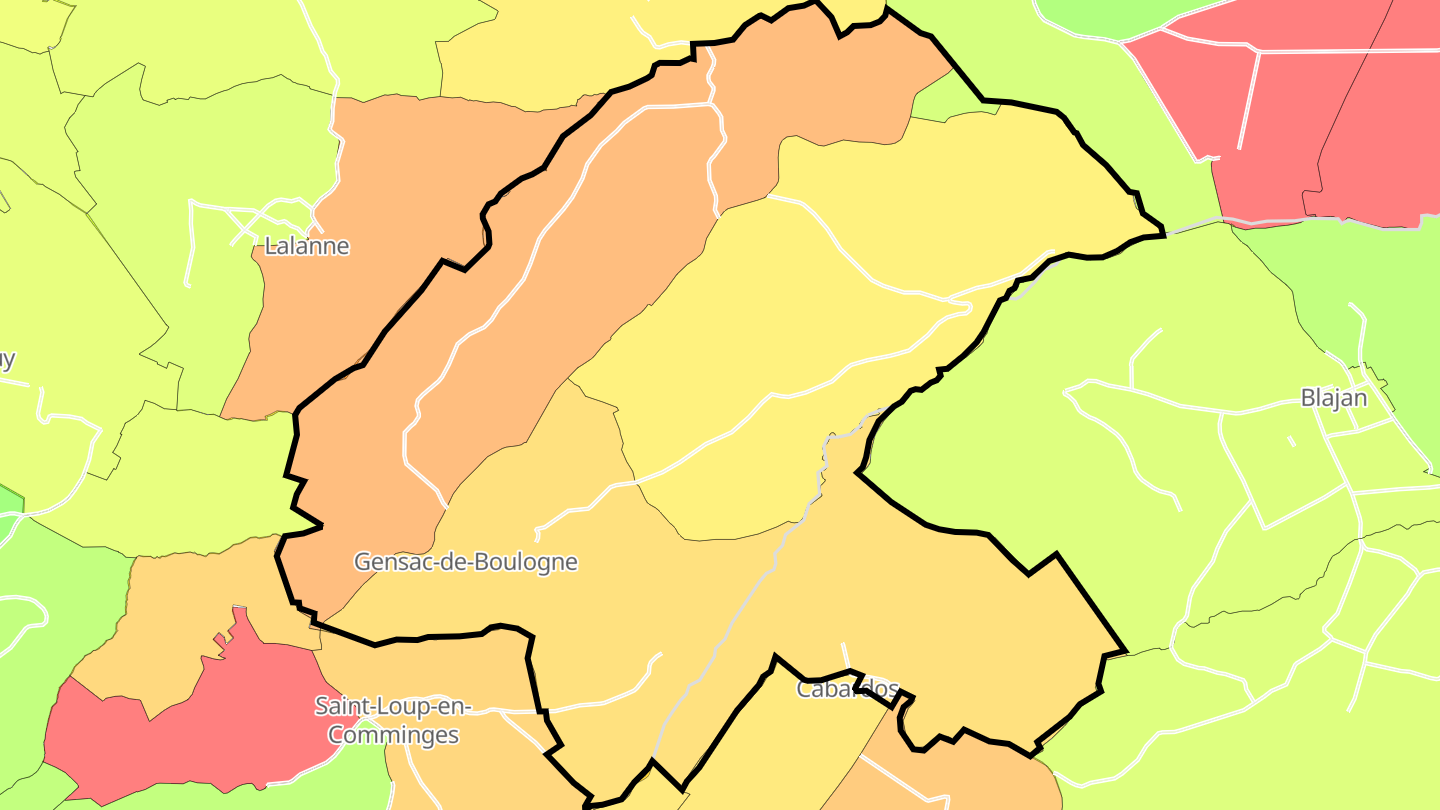 Carte des prix de l'immobilier Gensac-de-Boulogne