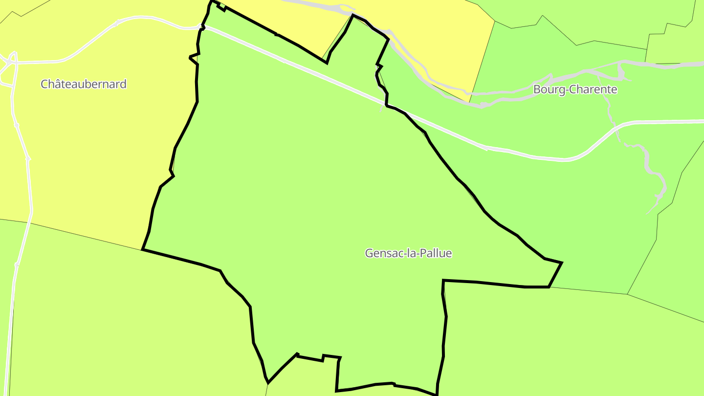 Carte des prix de l'immobilier Gensac-la-Pallue