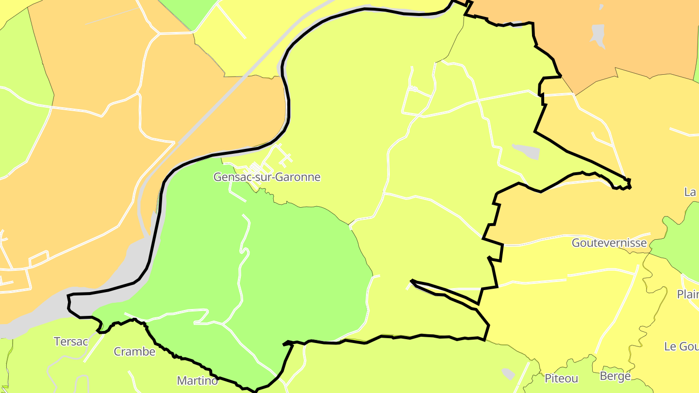 Carte des prix de l'immobilier Gensac-sur-Garonne