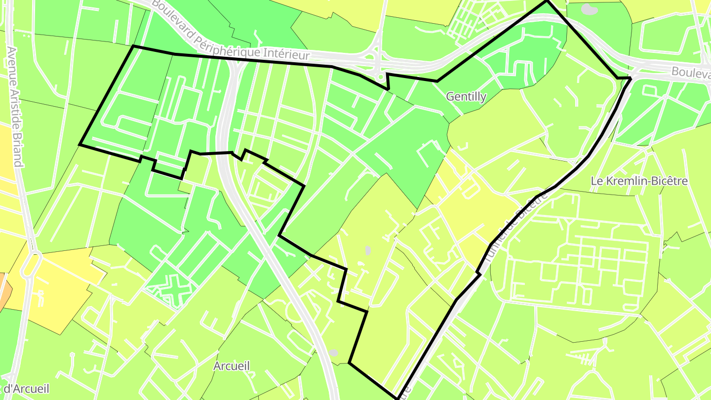 Carte des prix de l'immobilier Gentilly