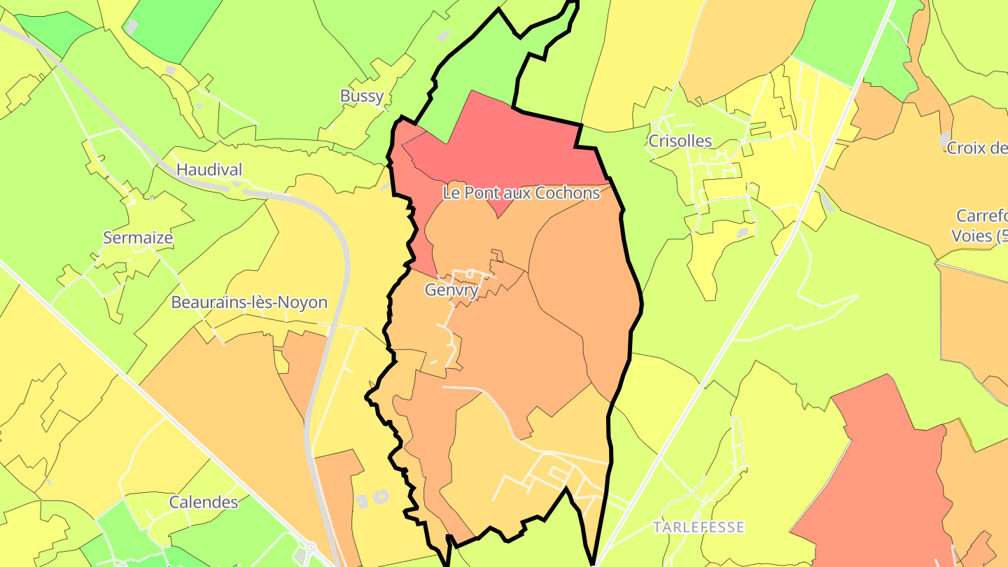 Carte des prix de l'immobilier Genvry