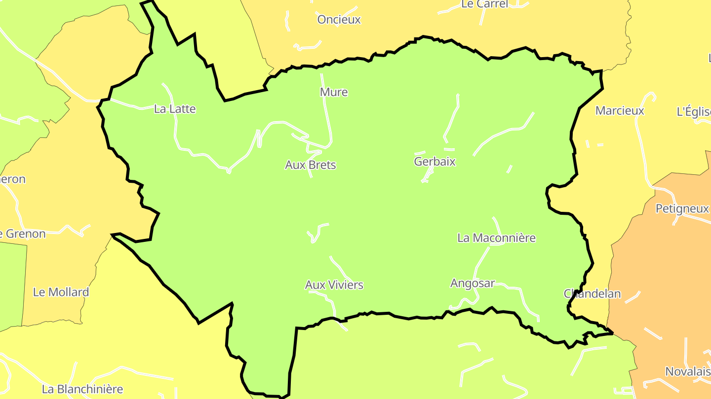 Carte des prix de l'immobilier Gerbaix