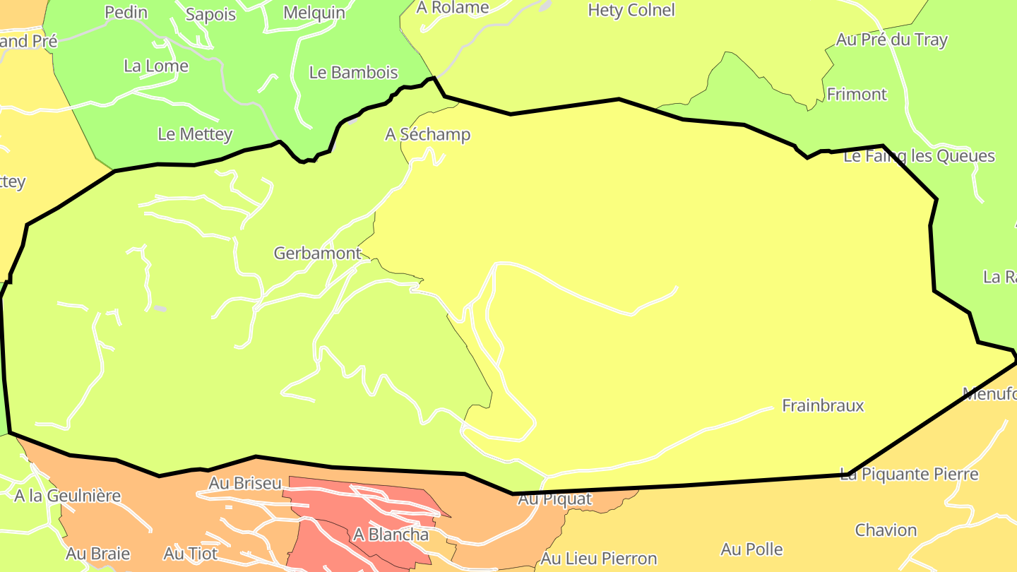 Carte des prix de l'immobilier Gerbamont
