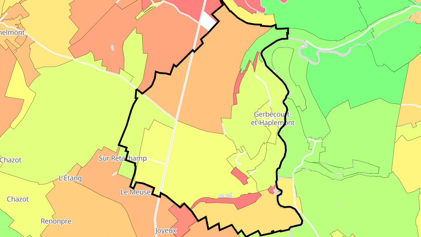 Carte des prix de l'immobilier Gerbécourt-et-Haplemont