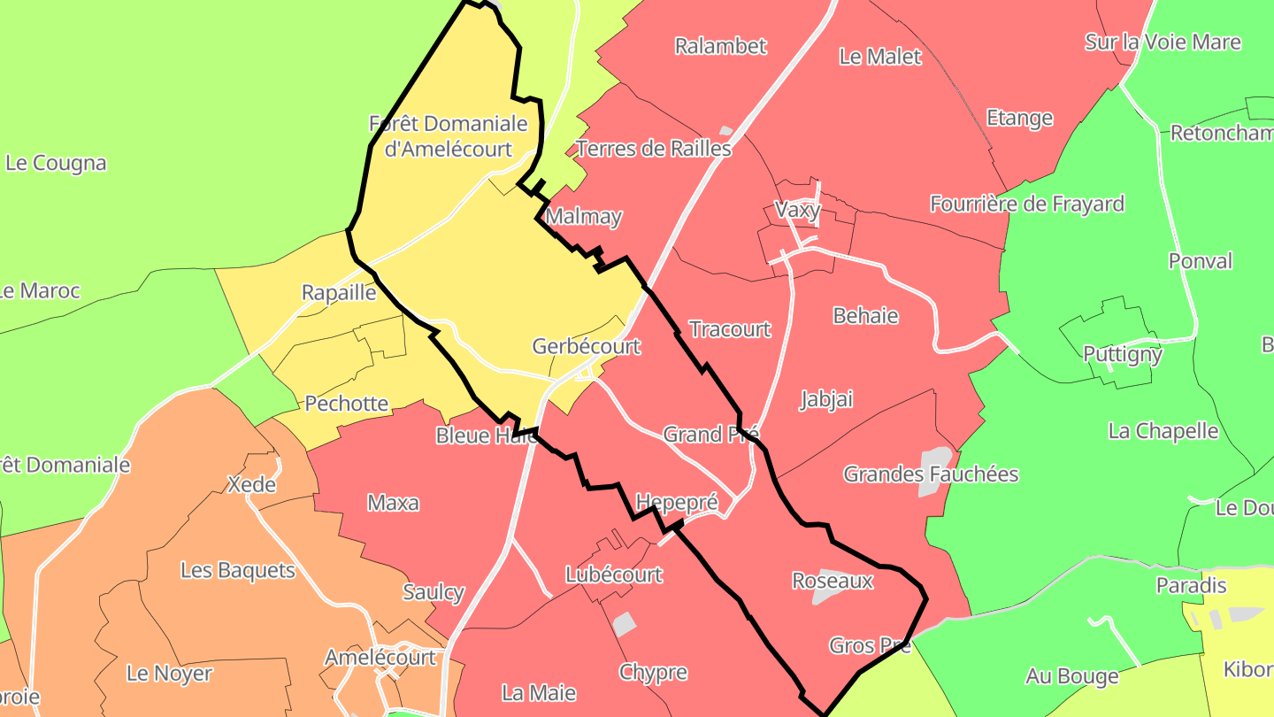 Carte des prix de l'immobilier Gerbécourt