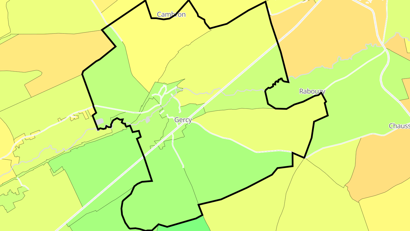 Carte des prix de l'immobilier Gercy