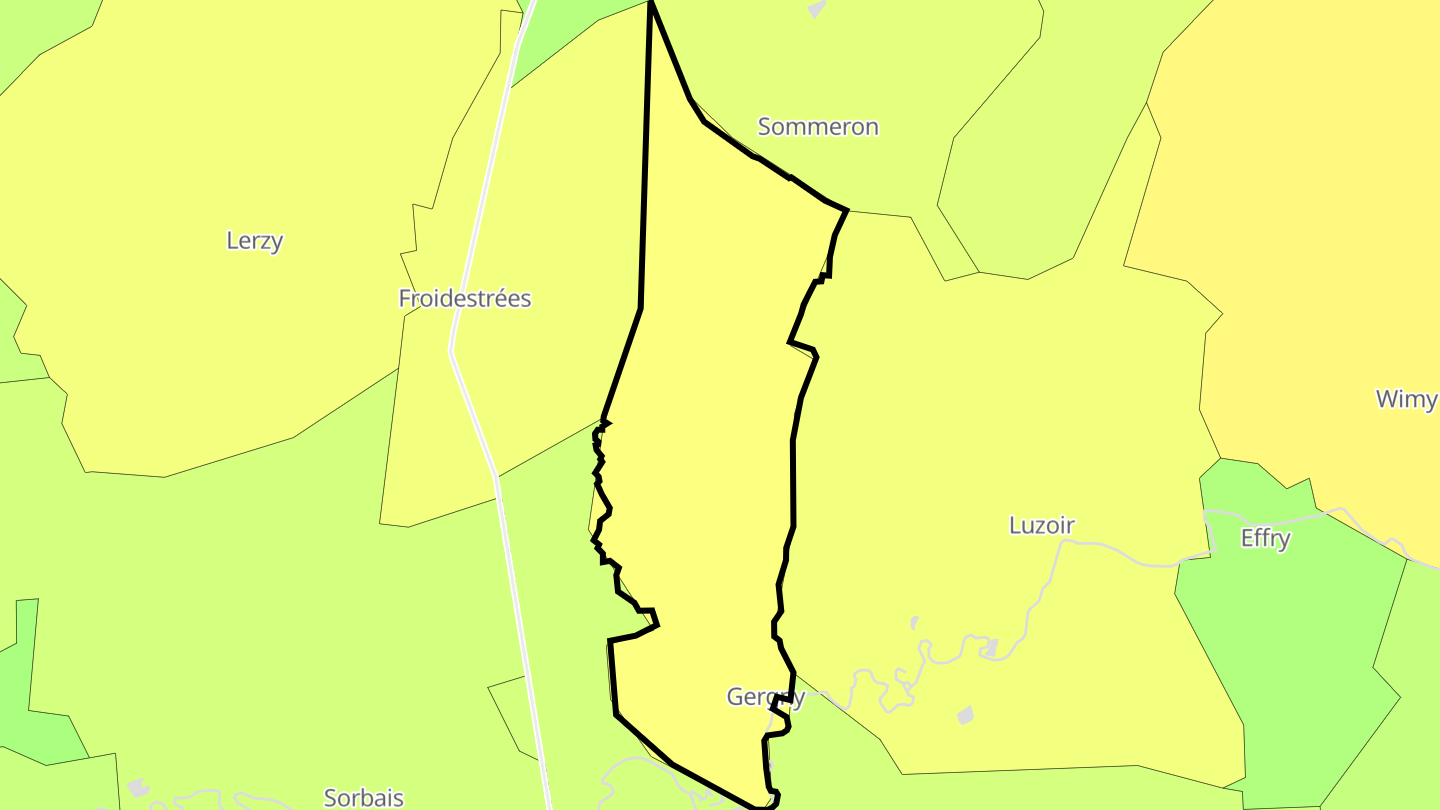 Carte des prix de l'immobilier Gergny
