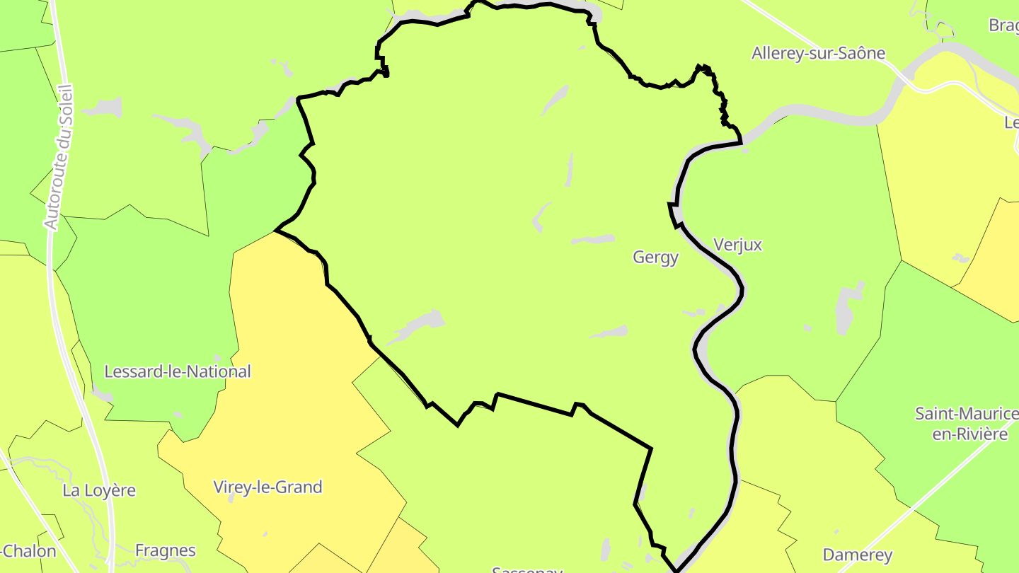 Carte des prix de l'immobilier Gergy