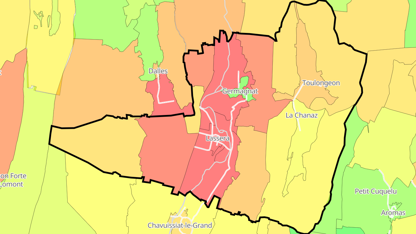 Carte des prix de l'immobilier Germagnat