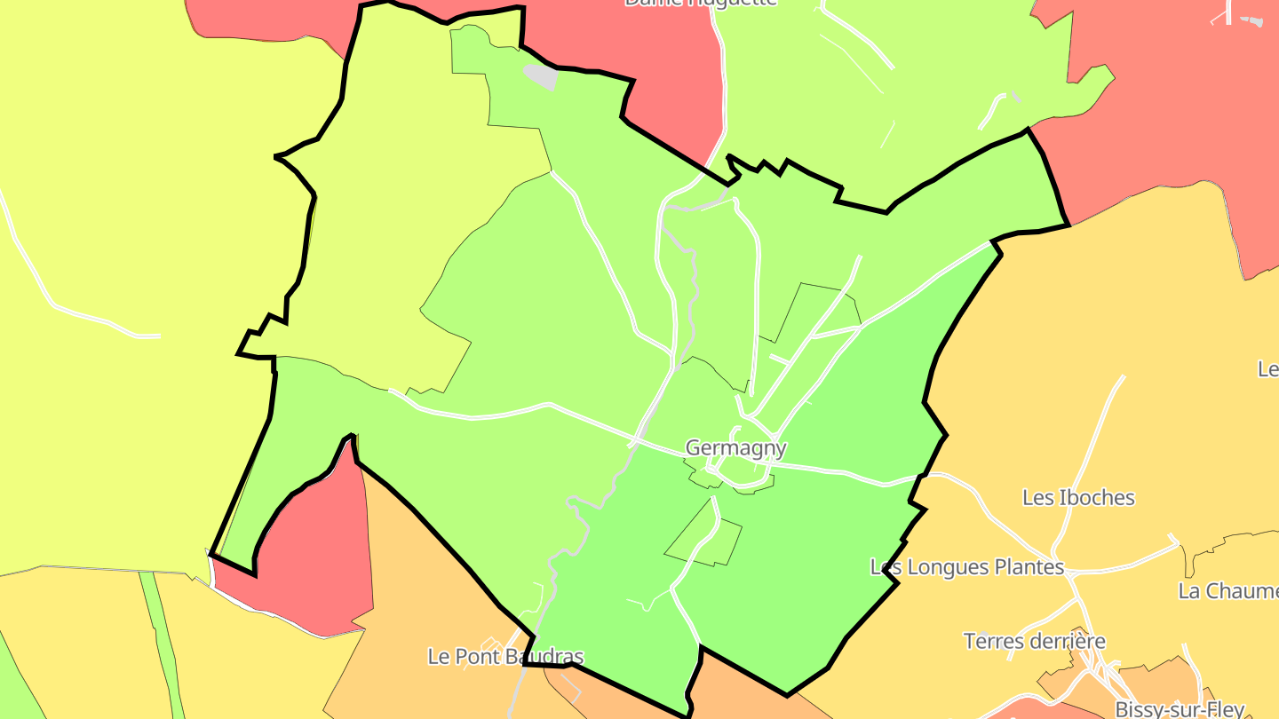 Carte des prix de l'immobilier Germagny