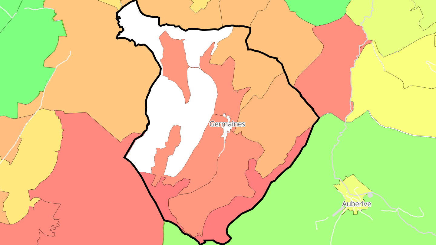 Carte des prix de l'immobilier Germaines