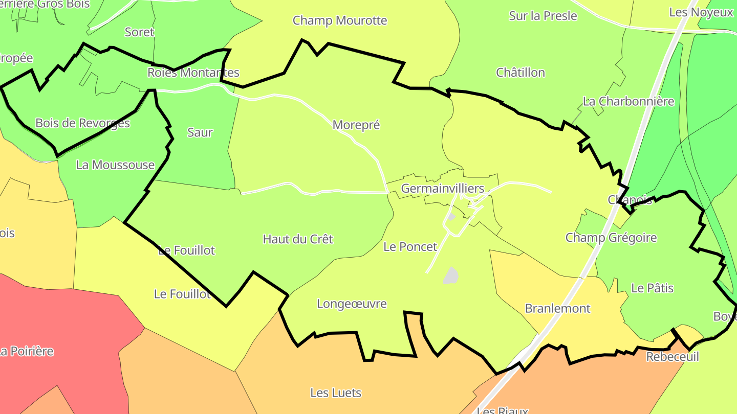 Carte des prix de l'immobilier Germainvilliers