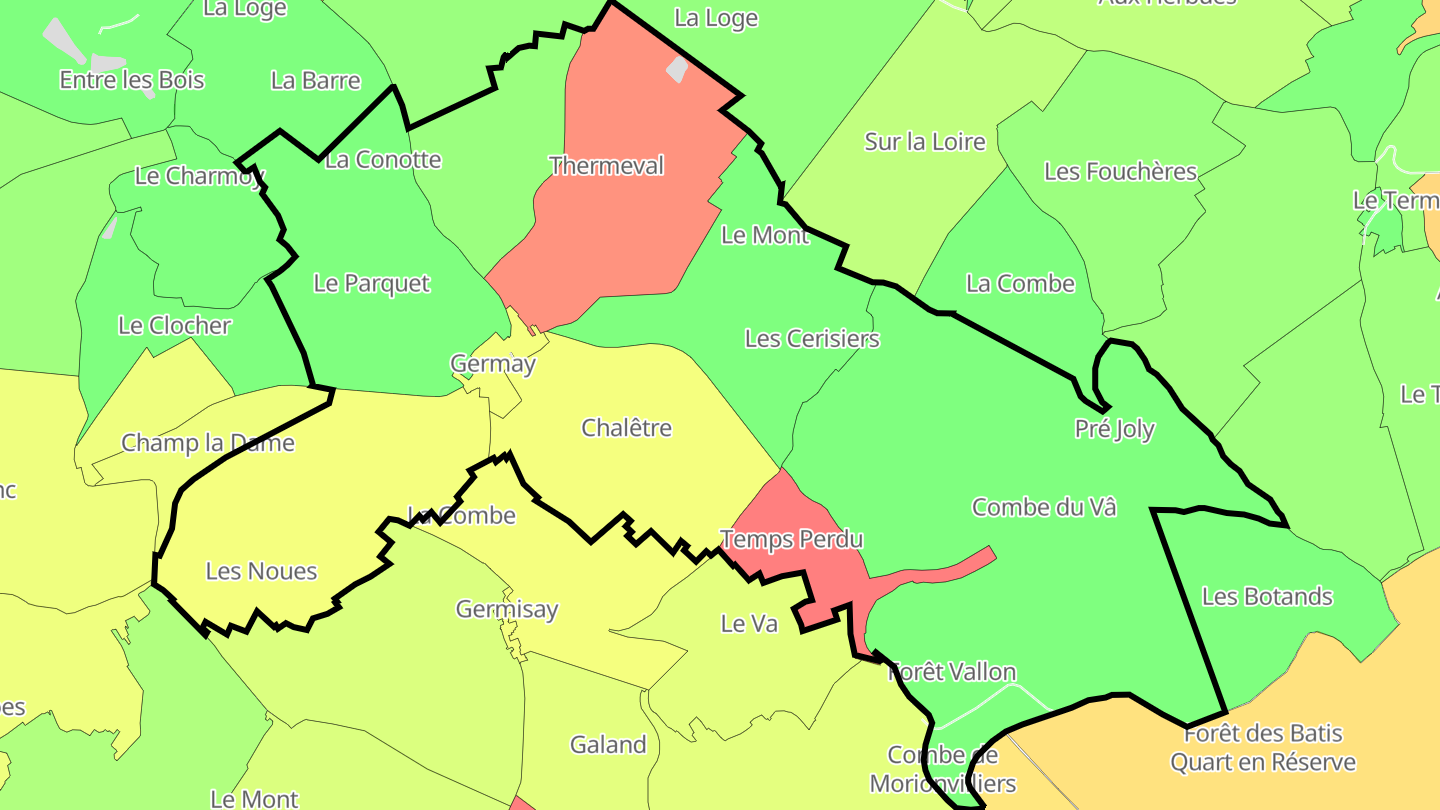 Carte des prix de l'immobilier Germay