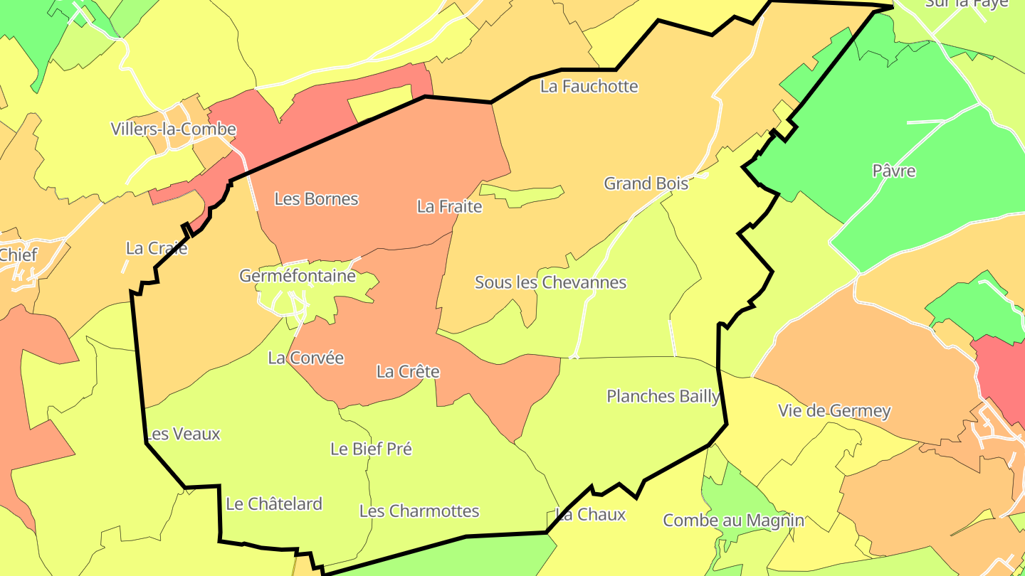 Carte des prix de l'immobilier Germéfontaine