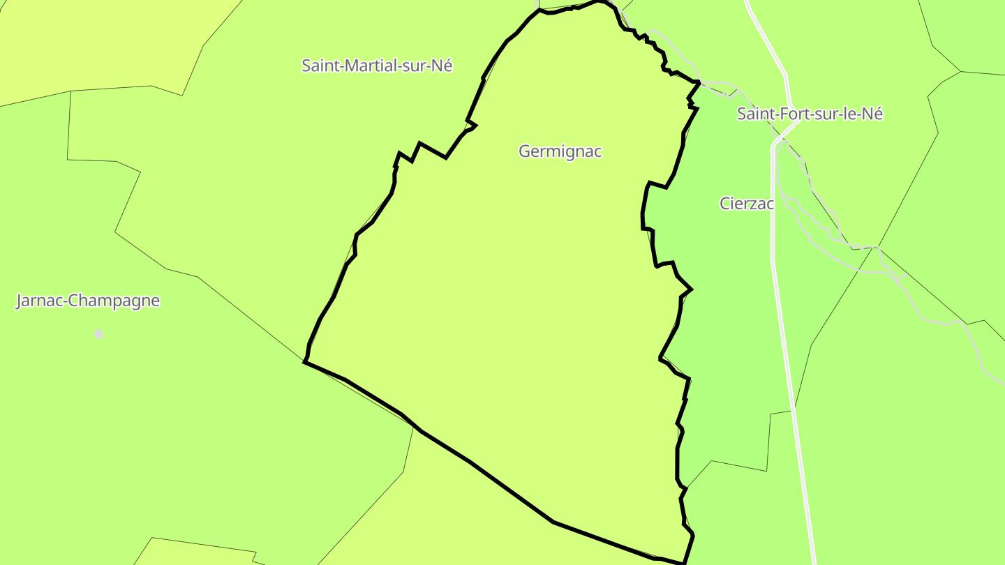 Carte des prix de l'immobilier Germignac