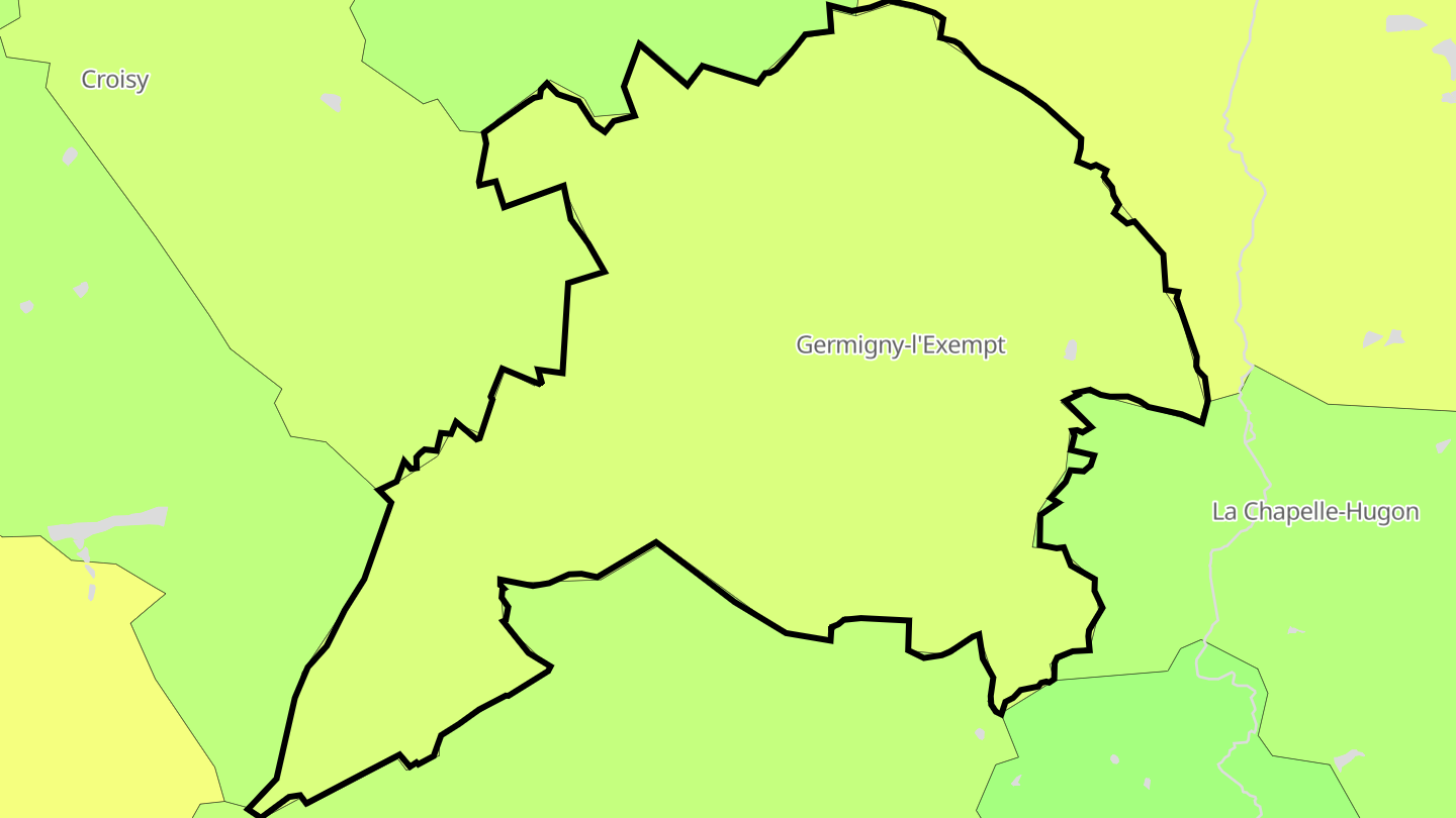 Carte des prix de l'immobilier Germigny-l'Exempt