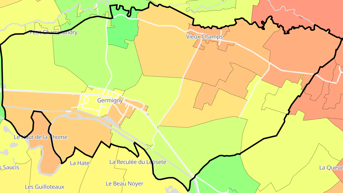 Carte des prix de l'immobilier Germigny