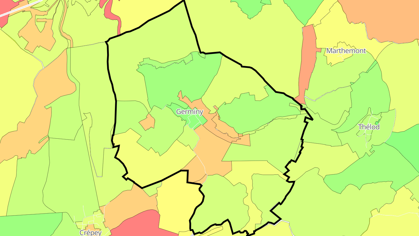 Carte des prix de l'immobilier Germiny