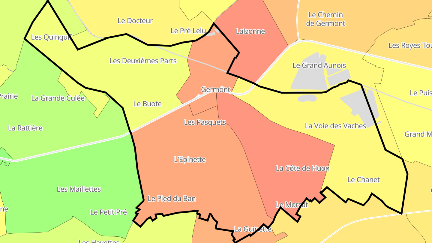 Carte des prix de l'immobilier Germont