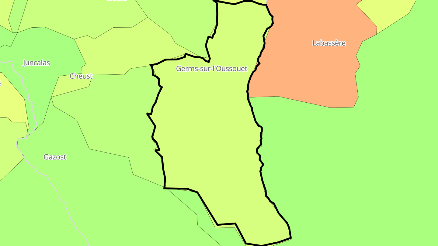 Carte des prix de l'immobilier Germs-sur-l'Oussouet