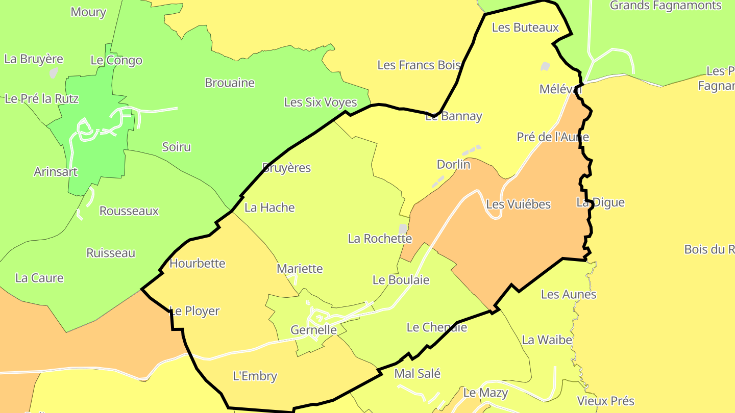 Carte des prix de l'immobilier Gernelle