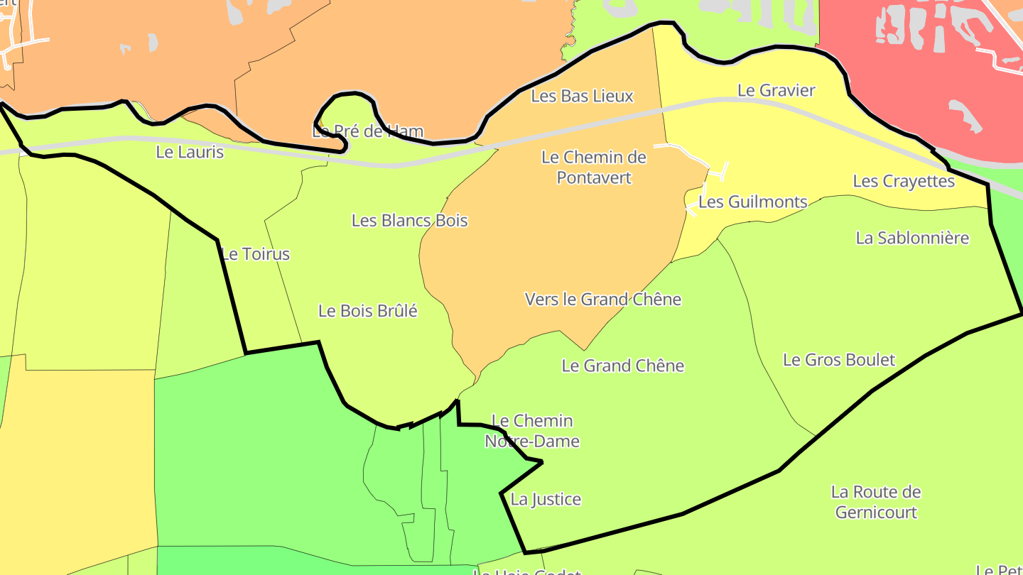 Carte des prix de l'immobilier Gernicourt