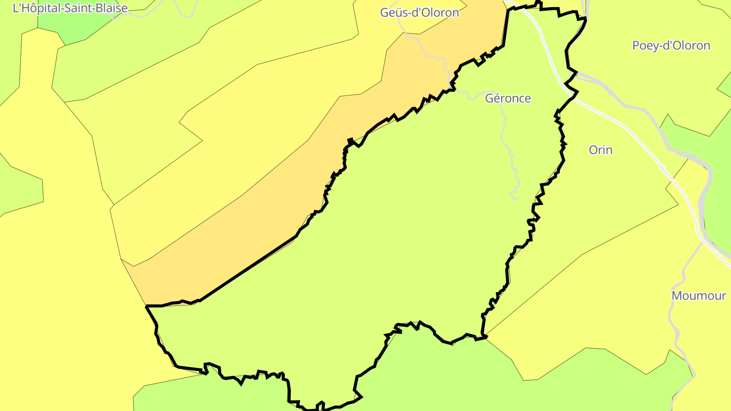 Carte des prix de l'immobilier Géronce