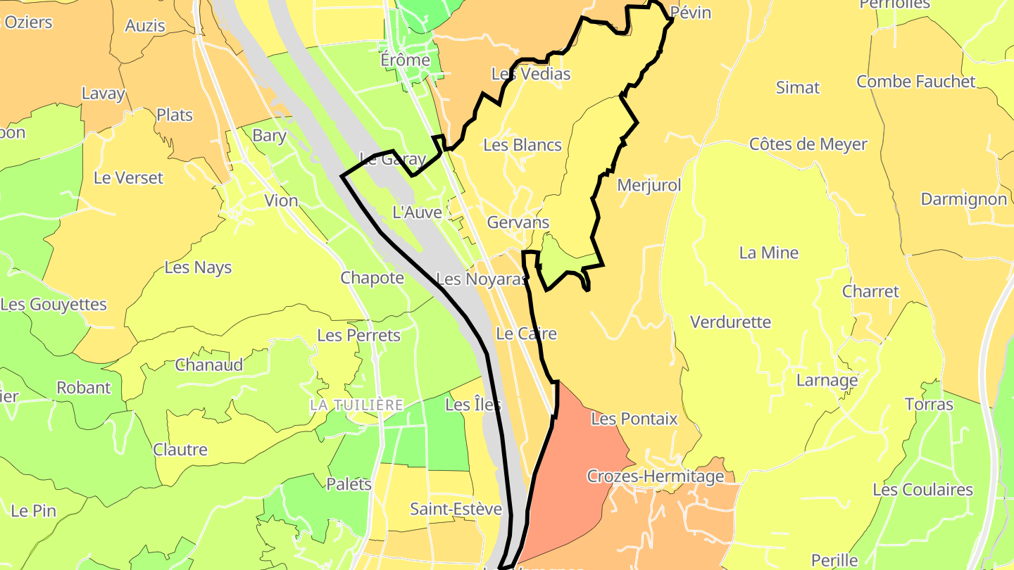 Carte des prix de l'immobilier Gervans