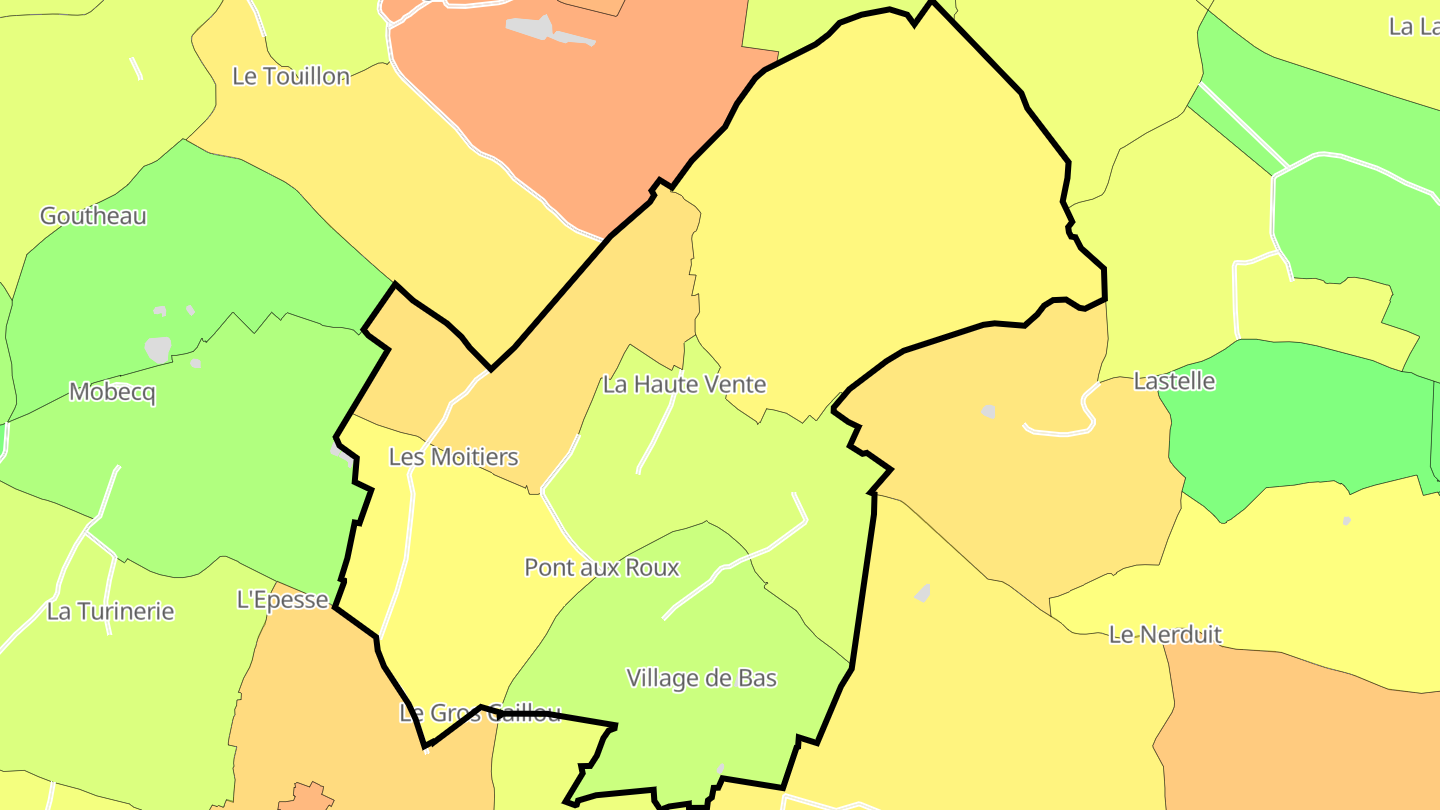 Carte des prix de l'immobilier Gerville-la-Forêt
