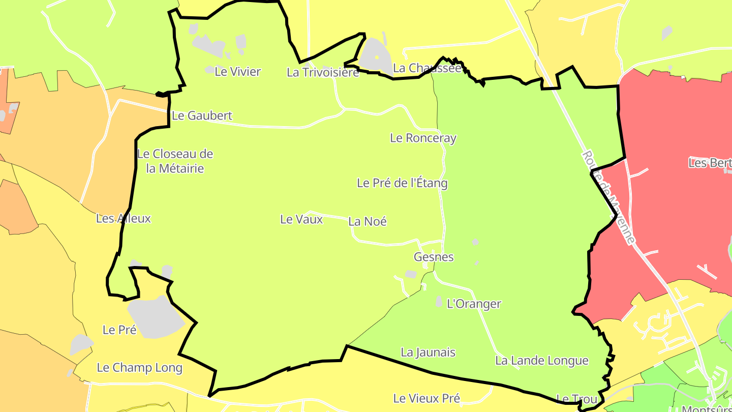 Carte des prix de l'immobilier Gesnes