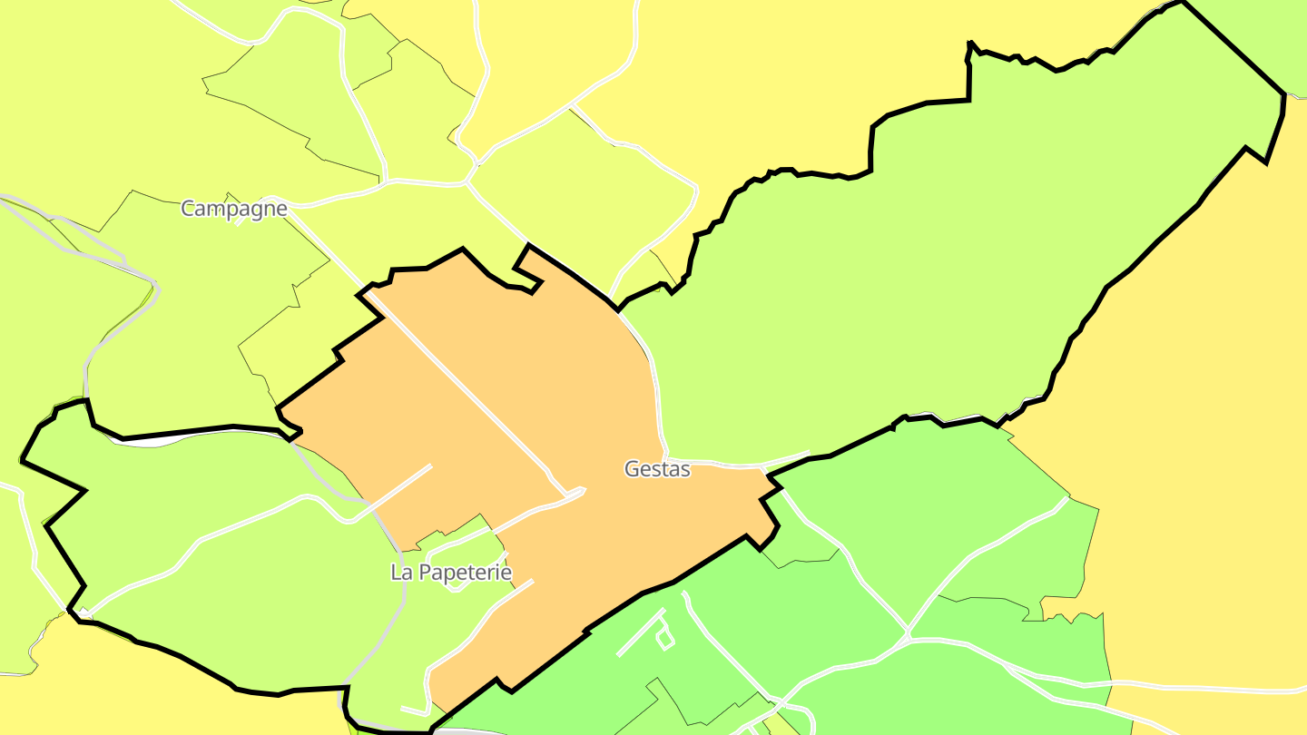 Carte des prix de l'immobilier Gestas
