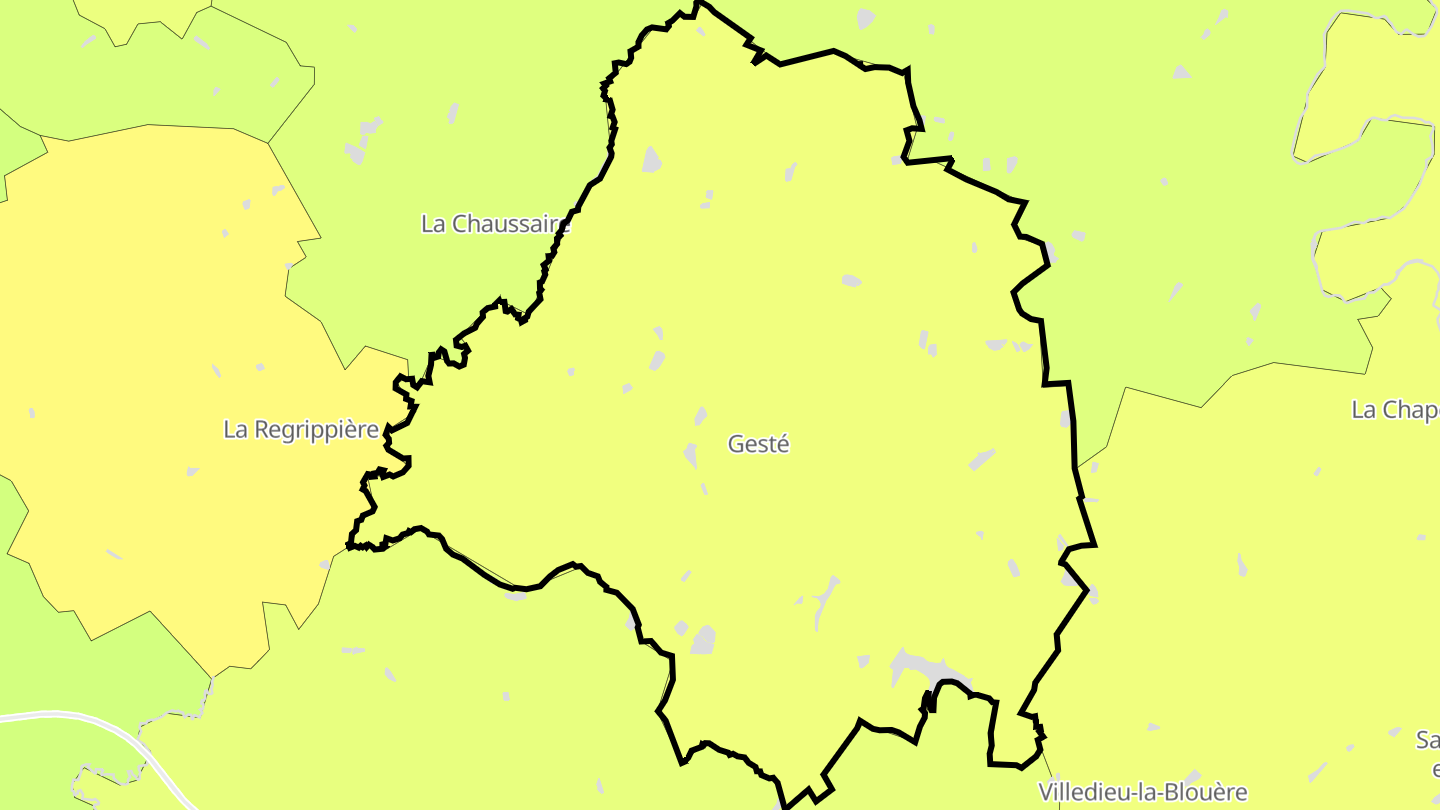 Carte des prix de l'immobilier Gesté